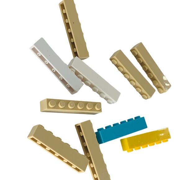 LEGO 1x6 Bricks Tile Bulk Lot of 10 Multicolor Building Blocks White Blue Tan - Picture 4 of 6